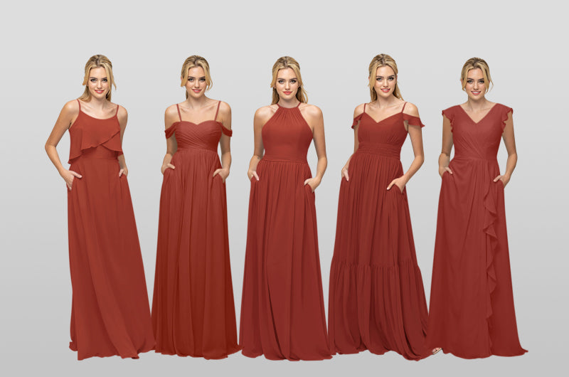 Burnt orange bridesmaid dresses david's outlet bridal