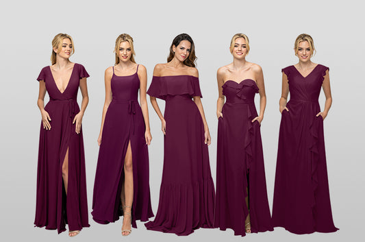 Rich Burgundy Bridesmaid Dresses For 2023