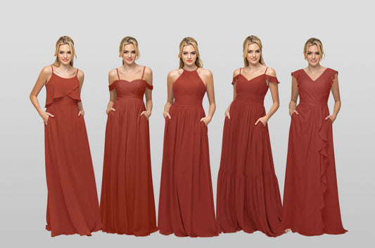 Trending 10 Burnt Orange Bridesmaid Dresses For Chic Bridesmaids