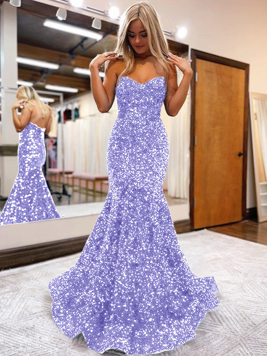 Light purple shop mermaid prom dress