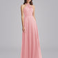 Halter Neckline Chiffon A Line Bridesmaid Dresses