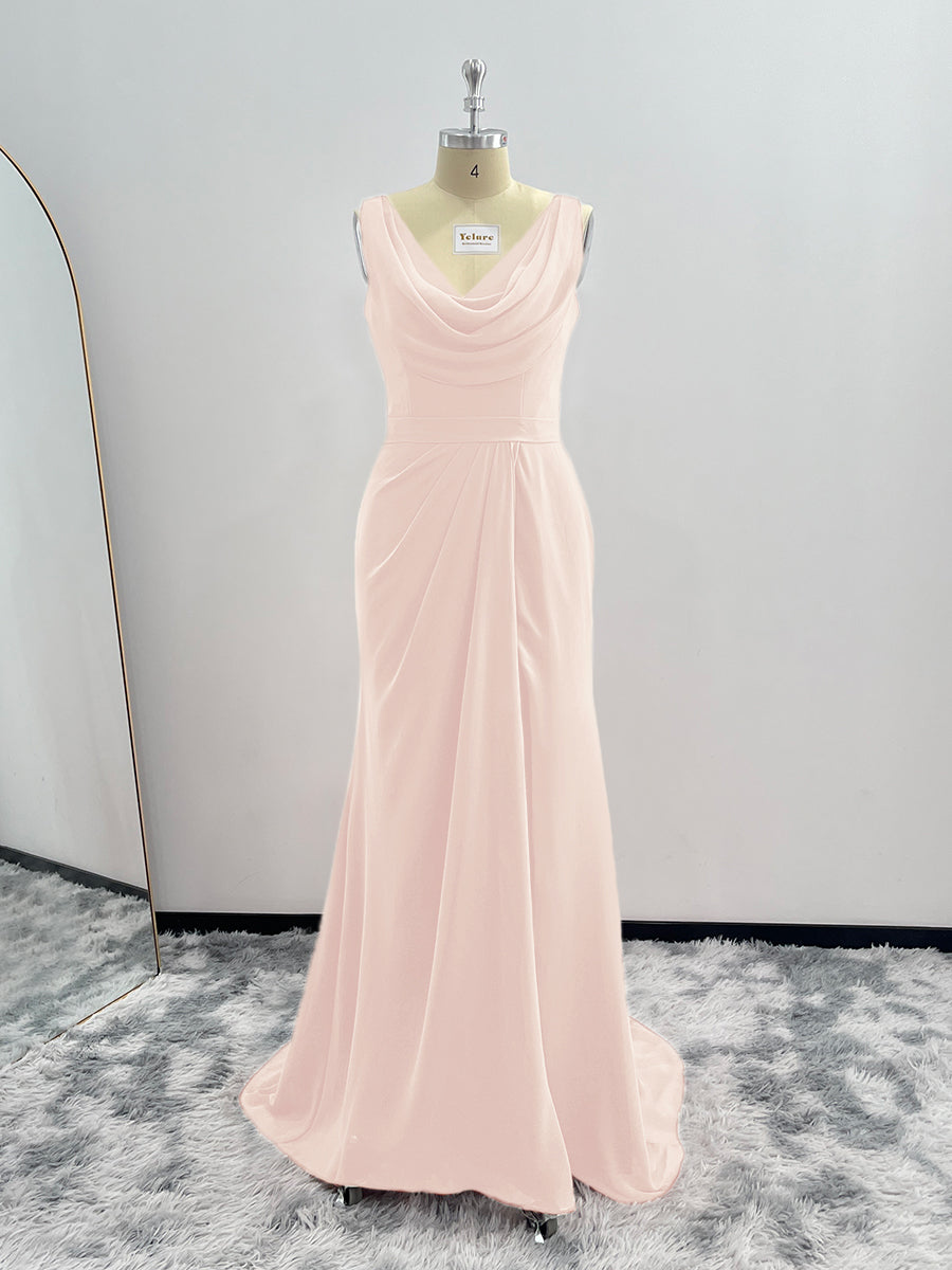 Champagne sleeveless hot sale chiffon dress