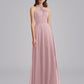 Halter Neckline Chiffon A Line Bridesmaid Dresses