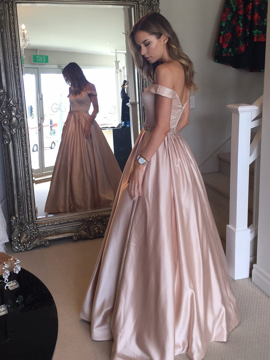 Light pink 2024 silk prom dress