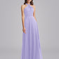 Halter Neckline Chiffon A Line Bridesmaid Dresses