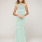 Floor Length Halter Tie Back Mermaid Velvet Bridesmaid Dresses