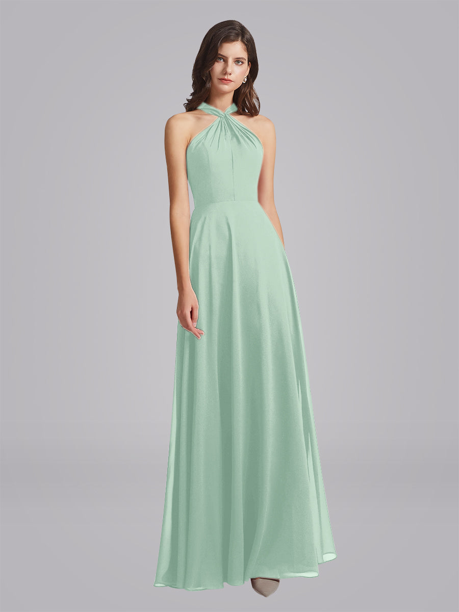 Halter neck outlet bridesmaid dress uk