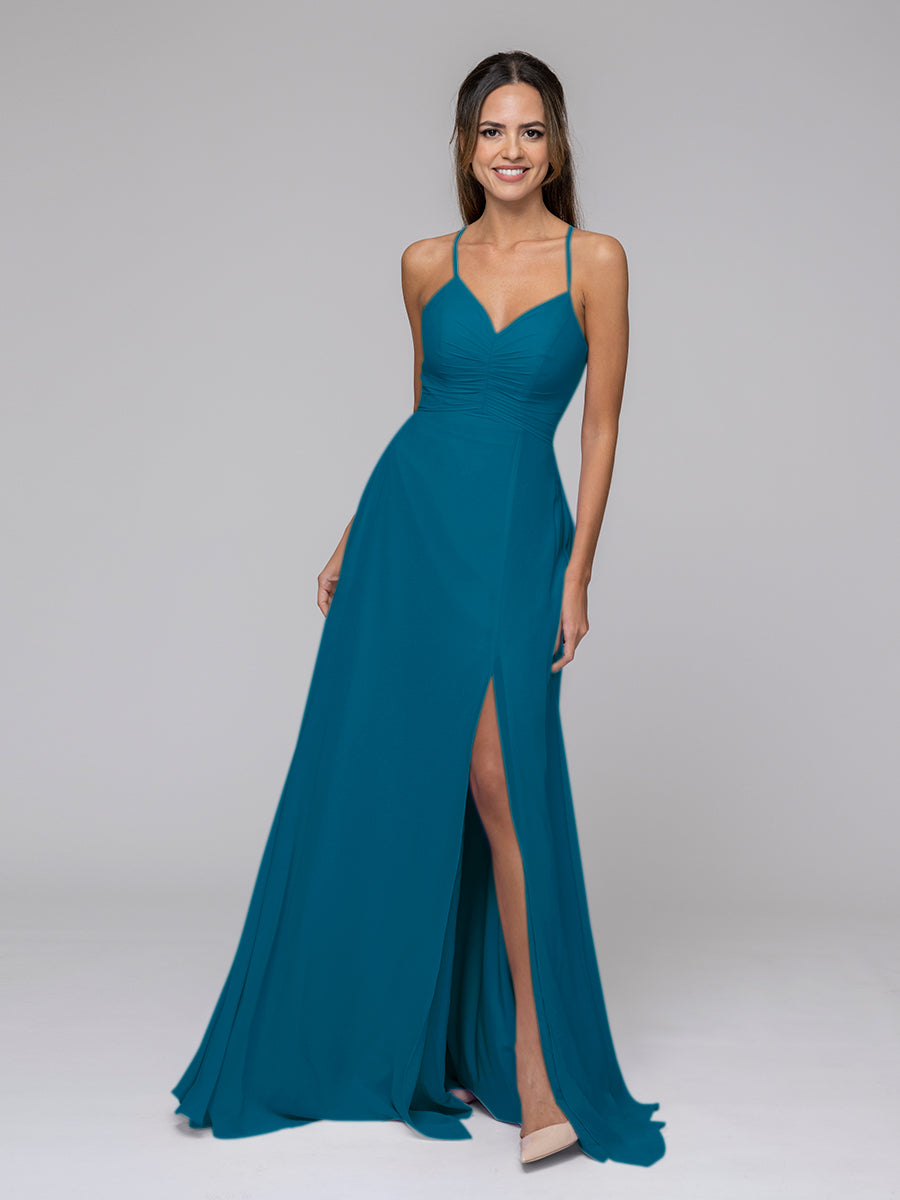 Peacock teal best sale bridesmaid dresses