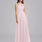 Halter Neckline Chiffon A Line Bridesmaid Dresses