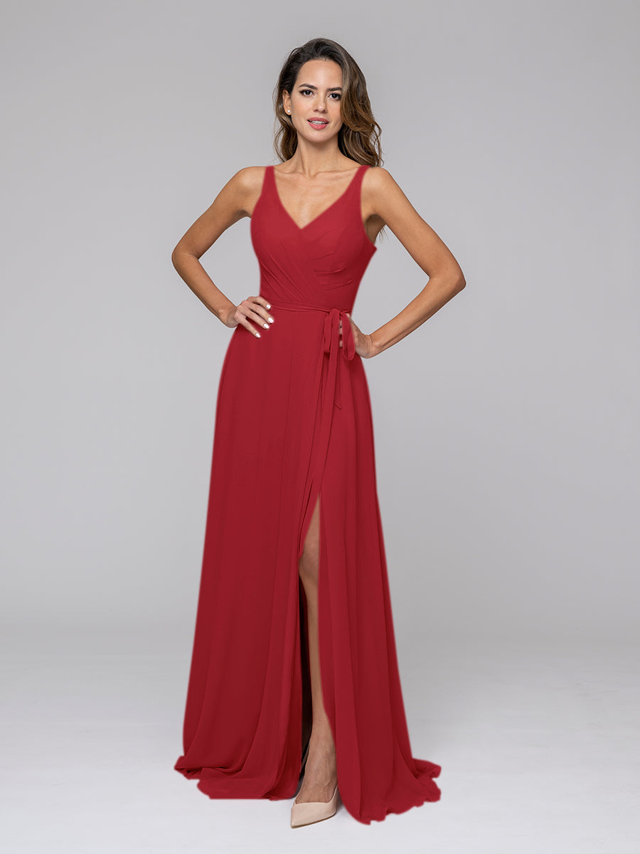 Long red bridesmaid clearance dresses