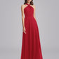 Halter Neckline Chiffon A Line Bridesmaid Dresses