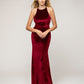 Floor Length Halter Tie Back Mermaid Velvet Bridesmaid Dresses