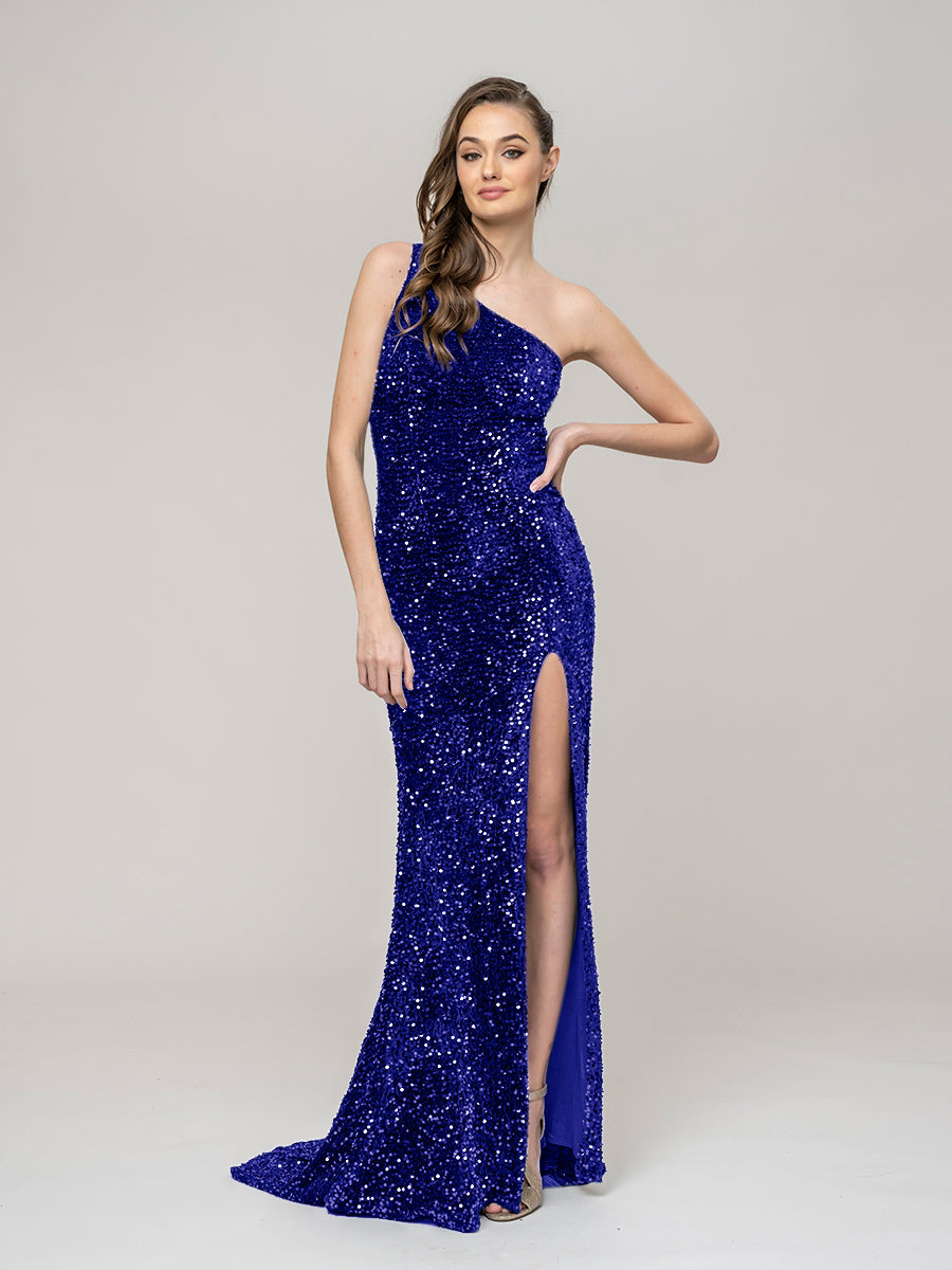 Royal blue fitted prom dresses sale