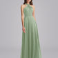 Halter Neckline Chiffon A Line Bridesmaid Dresses