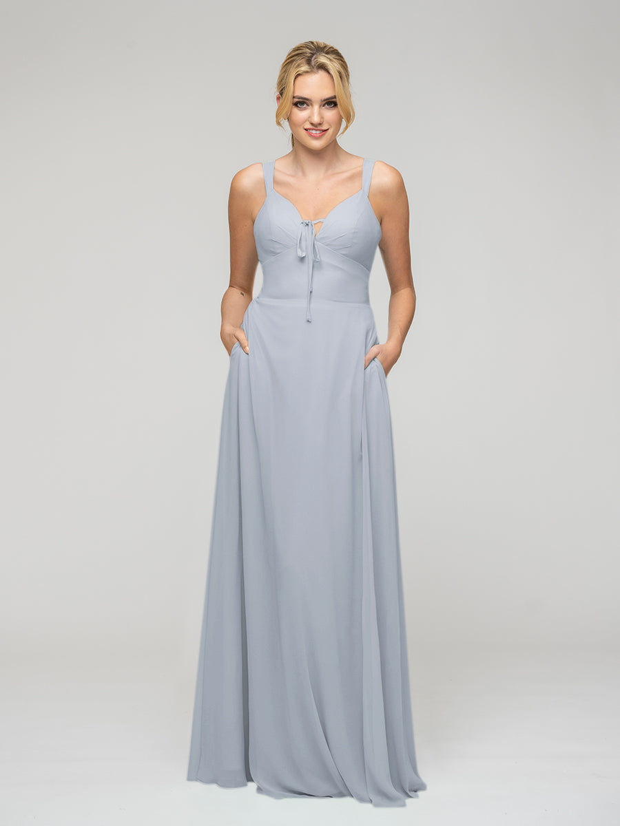 Light gray chiffon outlet dress