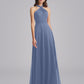 Halter Neckline Chiffon A Line Bridesmaid Dresses