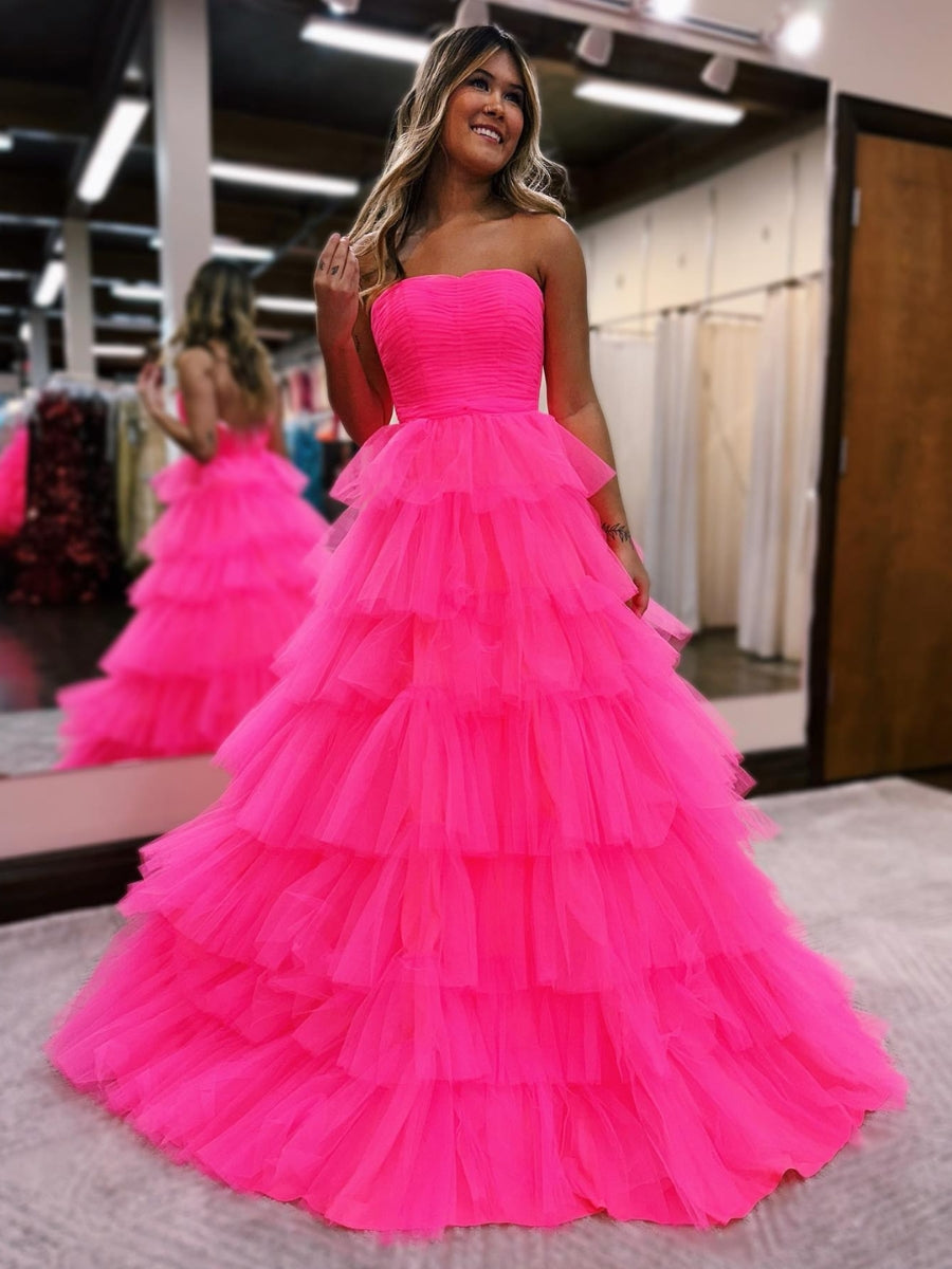 Hot pink prom dresses hotsell