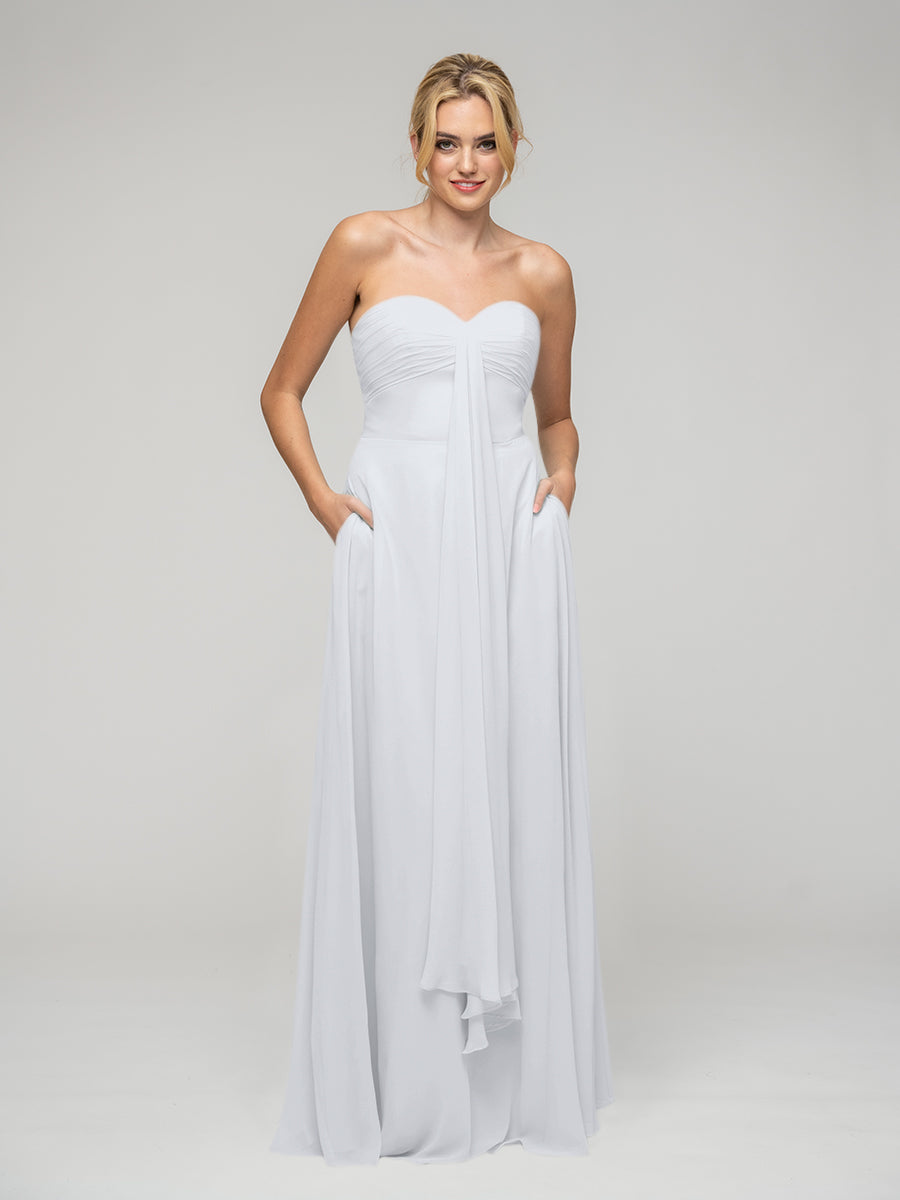 White strapless 2024 chiffon dress