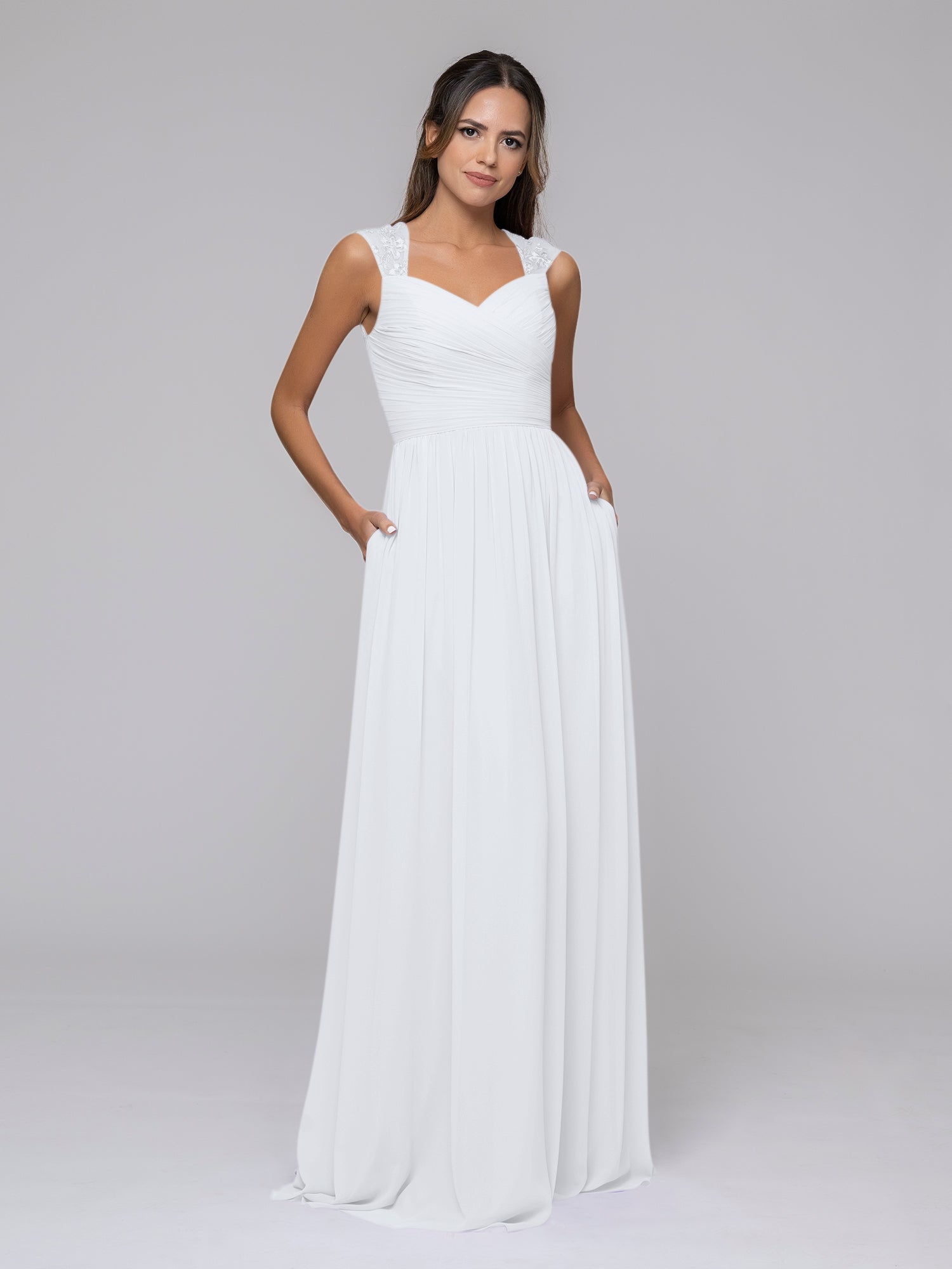 Simple long deals bridesmaid dresses