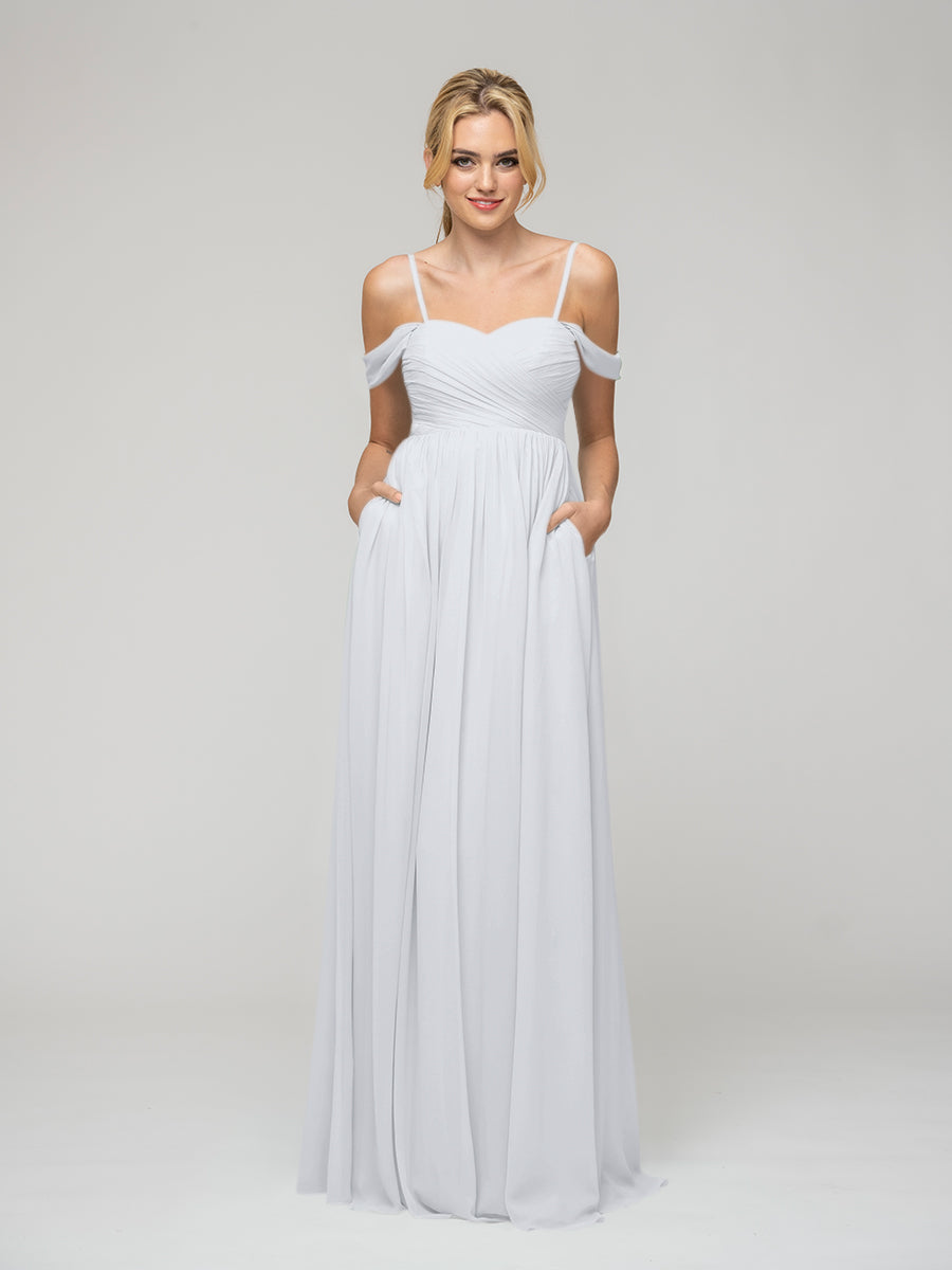 White cold shoulder maxi dress sale