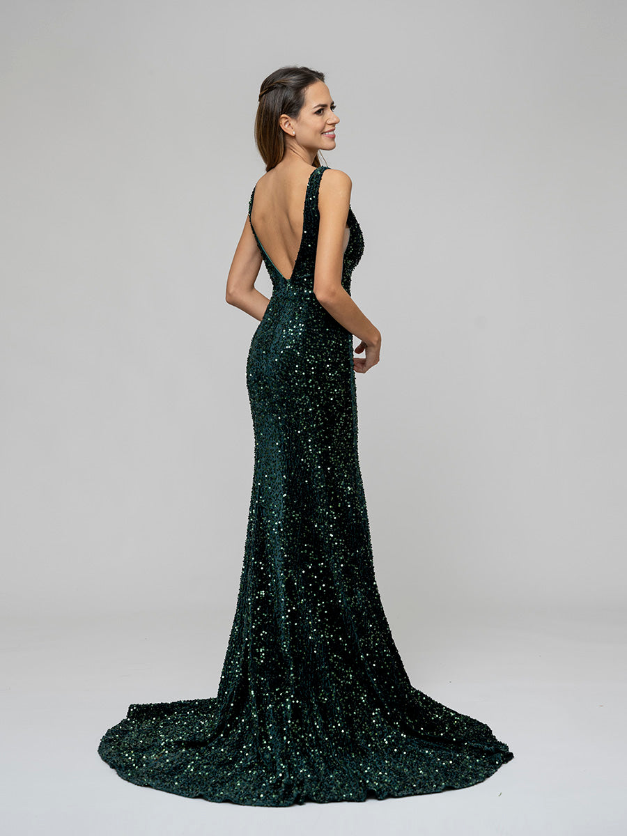 Emerald sparkly prom sales dress