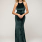 Floor Length Halter Tie Back Mermaid Velvet Bridesmaid Dresses