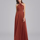 Halter Neckline Chiffon A Line Bridesmaid Dresses