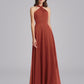 Halter Neckline Chiffon A Line Bridesmaid Dresses