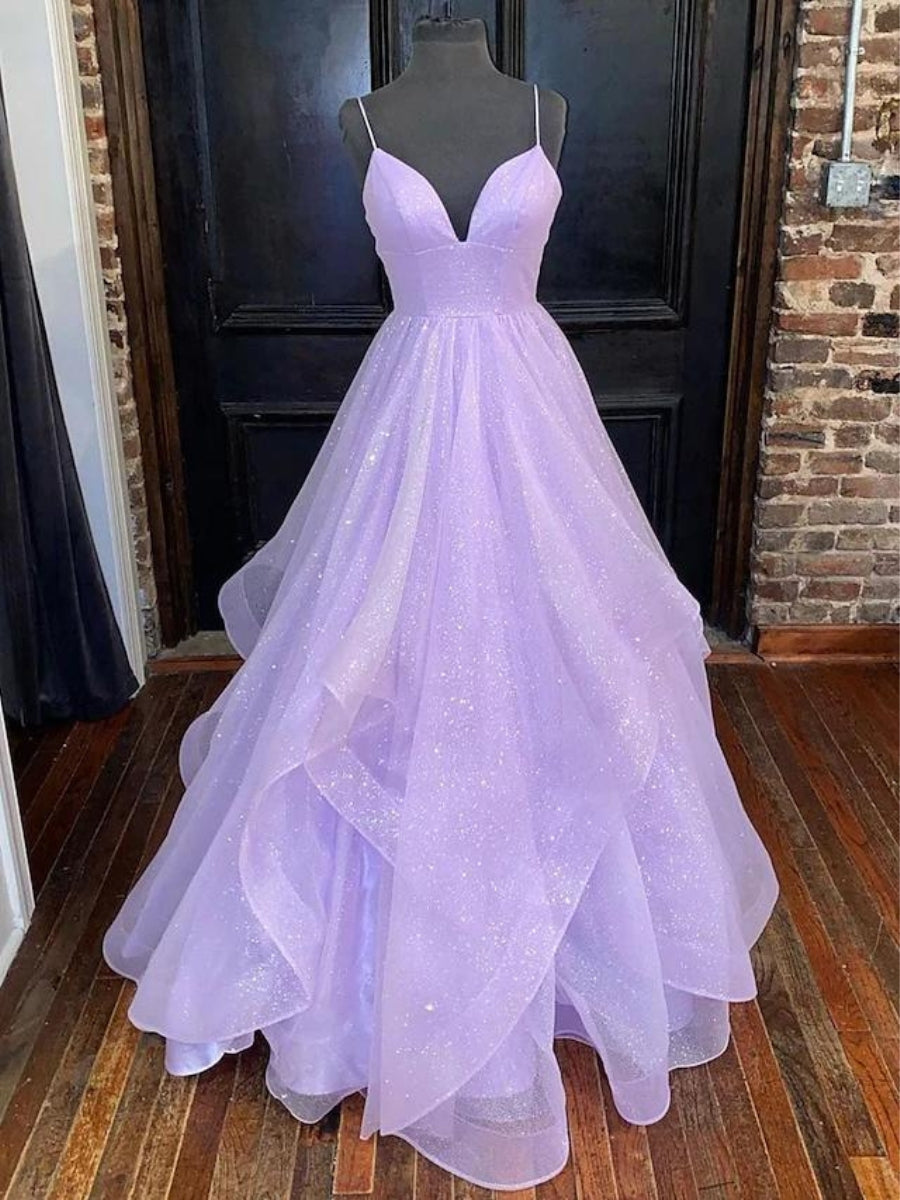 Light pink outlet tulle prom dress