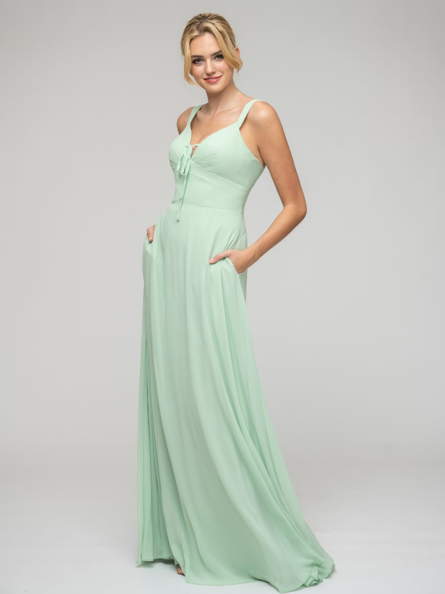 Long mint clearance green bridesmaid dresses