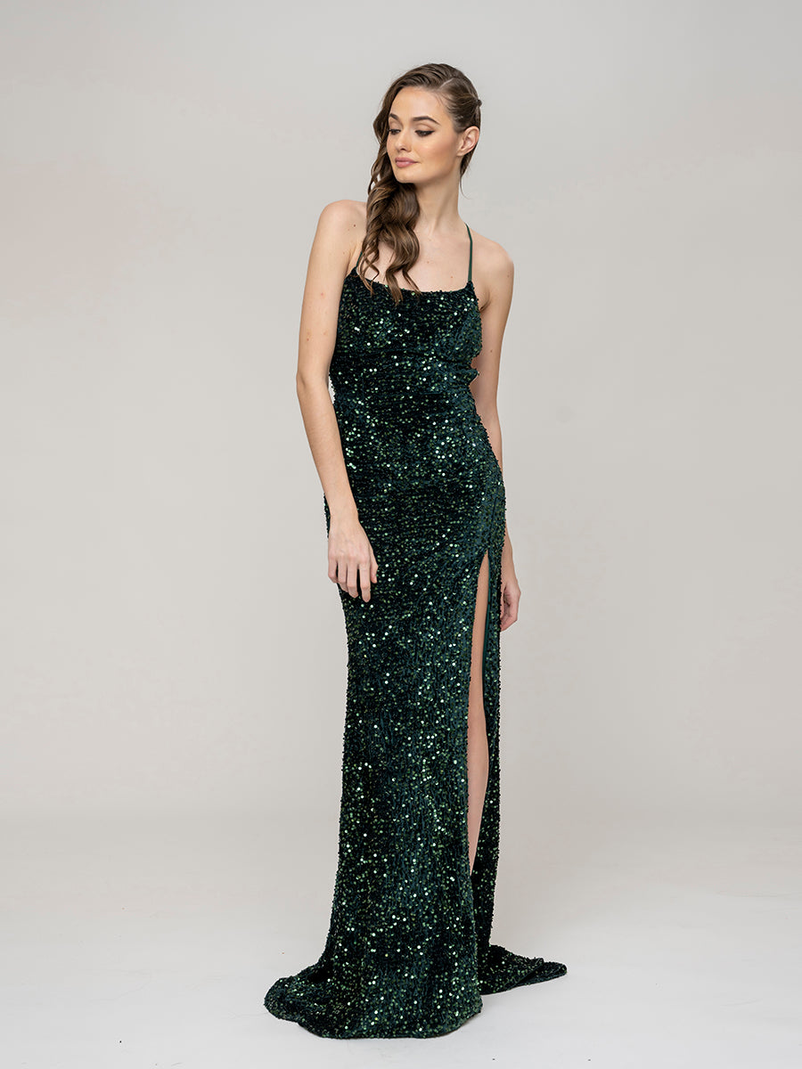 Fitted gown 2024 with slit