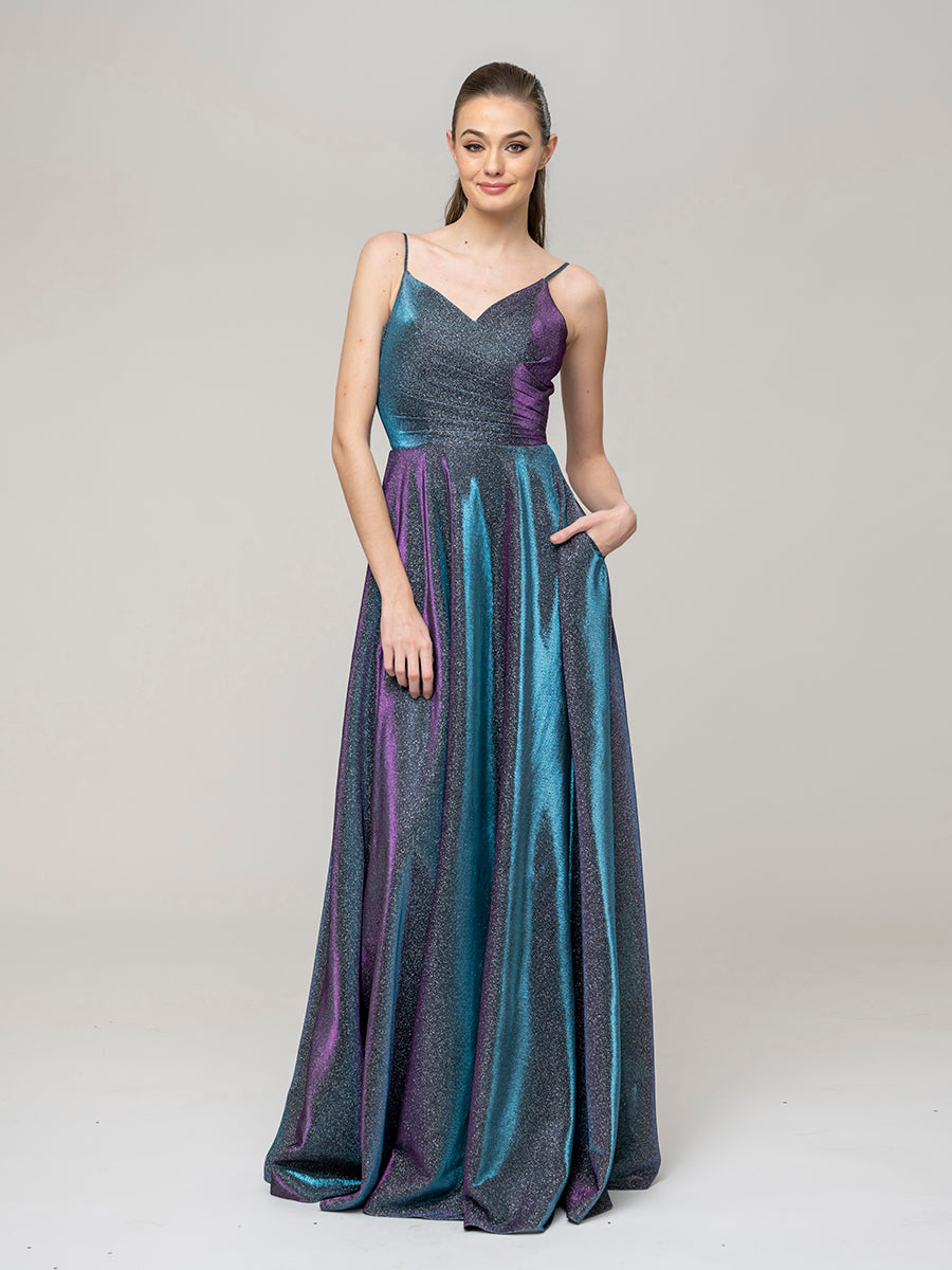 Long pleated hotsell formal dresses